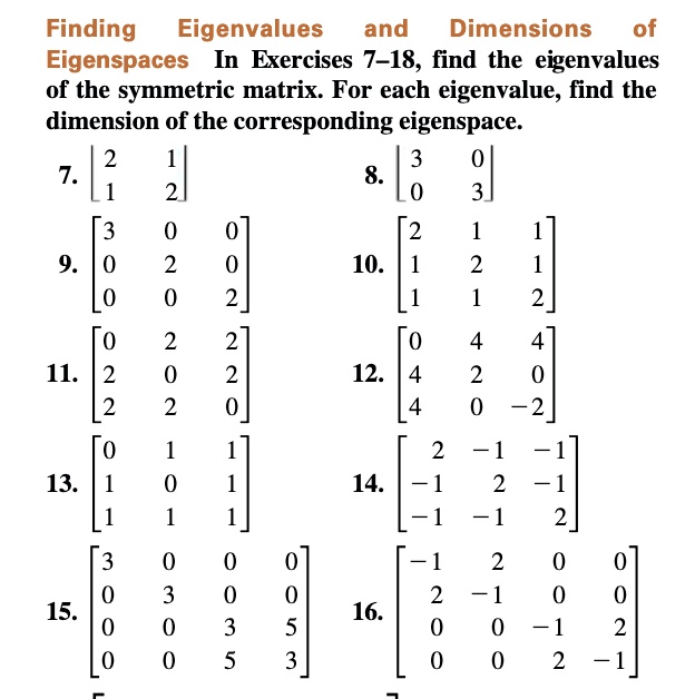 Finding Eigenvalues and Dimensions of Eigenspaces In...
