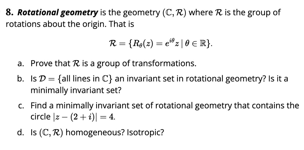 rotations about the origin