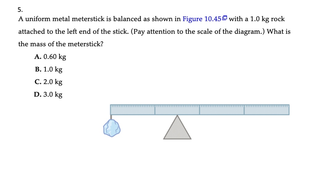 Solved: A Uniform Metal Meterstick Is Balanced As Shown In Figure 10. 