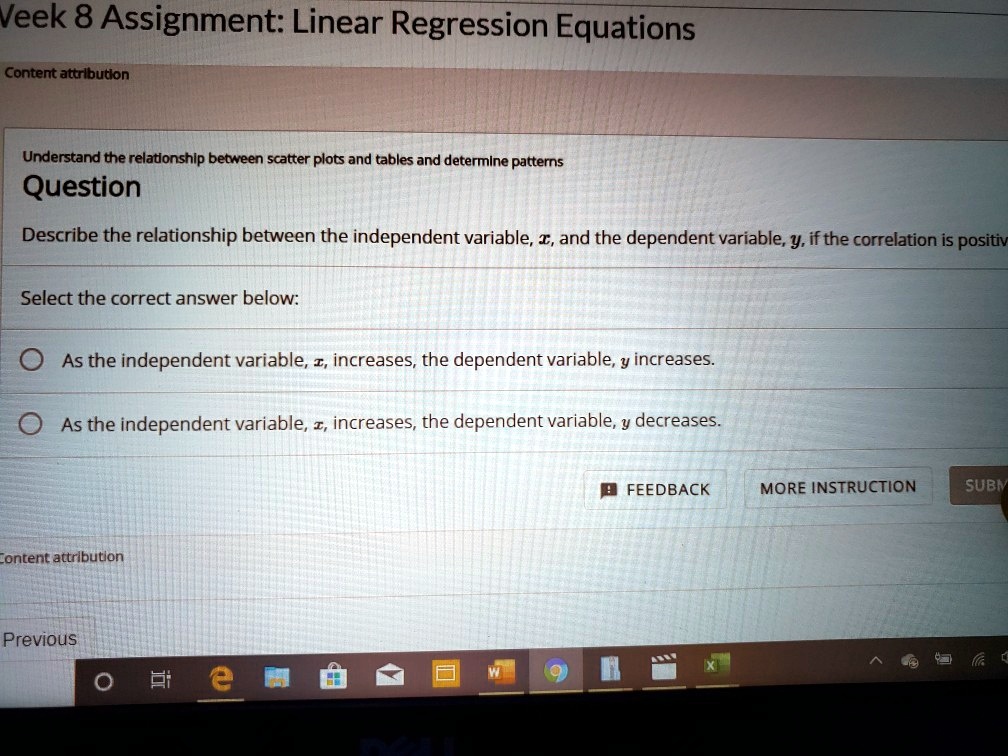 SOLVED: Veek 8 Assignment: Linear Regression Equations Content ...