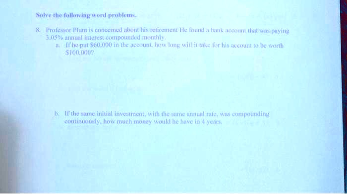Solved Sole Le Follan Dng Md Problcm Vrolzsd Flutn Utcetuu Alit L Rclltcmeu Mc 6 Iuma Uccoum Iu N Mst 059 Minll Iletest Compounded Mi He Put S6u Om In Ha Ik Caytm Usv