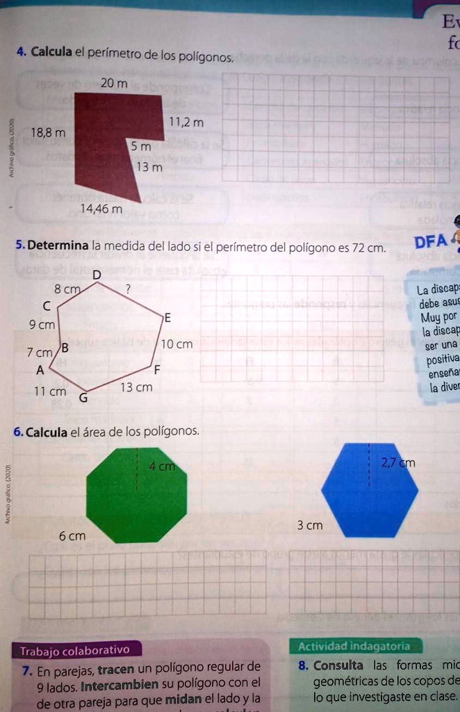 SOLVED ayuda porfis una respuesta detallada Calcula el perímetro de los polígonos m