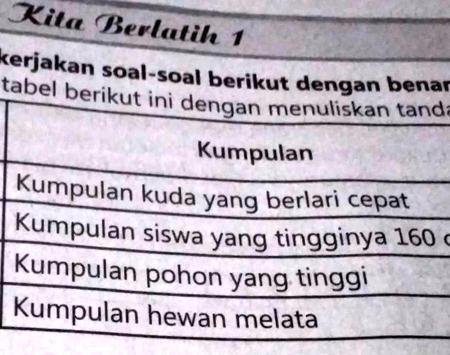 SOLVED: Kumpulan Kuda Yang Berlari Cepat Merupakan Himpunan Kitu ...