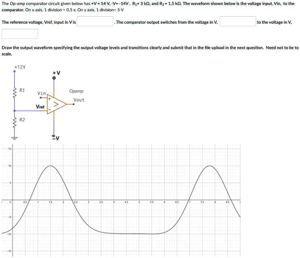 SOLVED The Opamp comparator circuit given below has +V = 14V, V