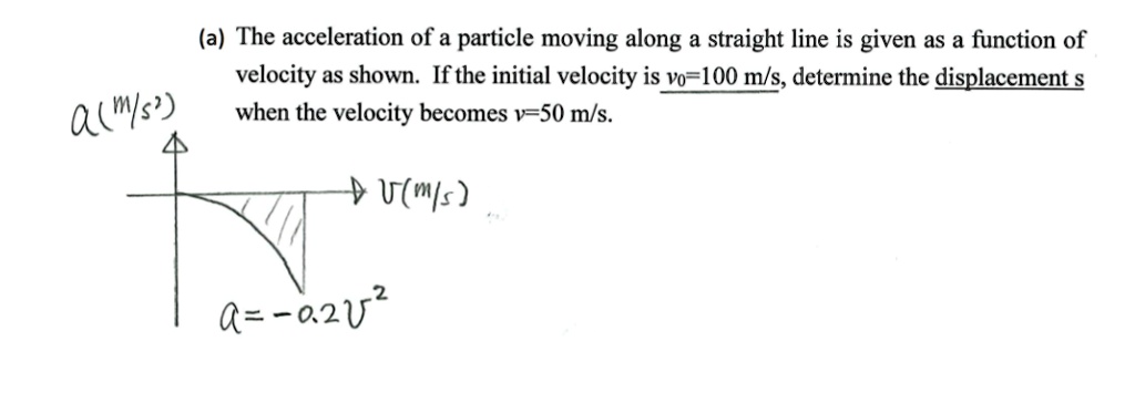 (a) The acceleration of a particle moving along a straight line is ...