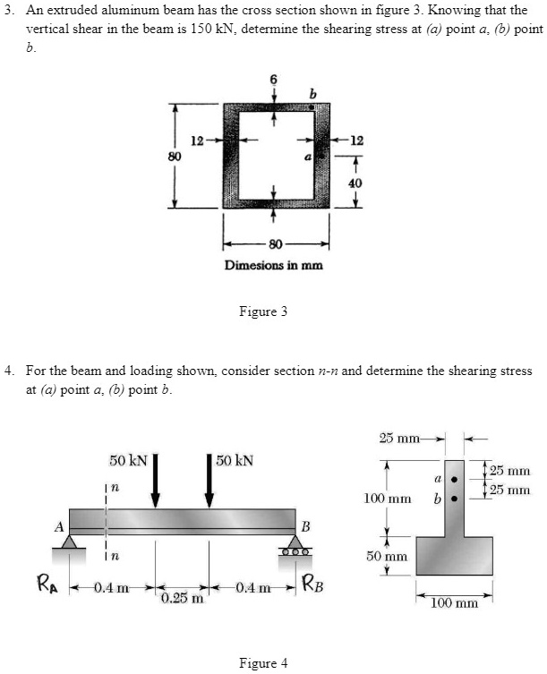 3. An extruded aluminum beam has the cross section shown in figure 3 ...