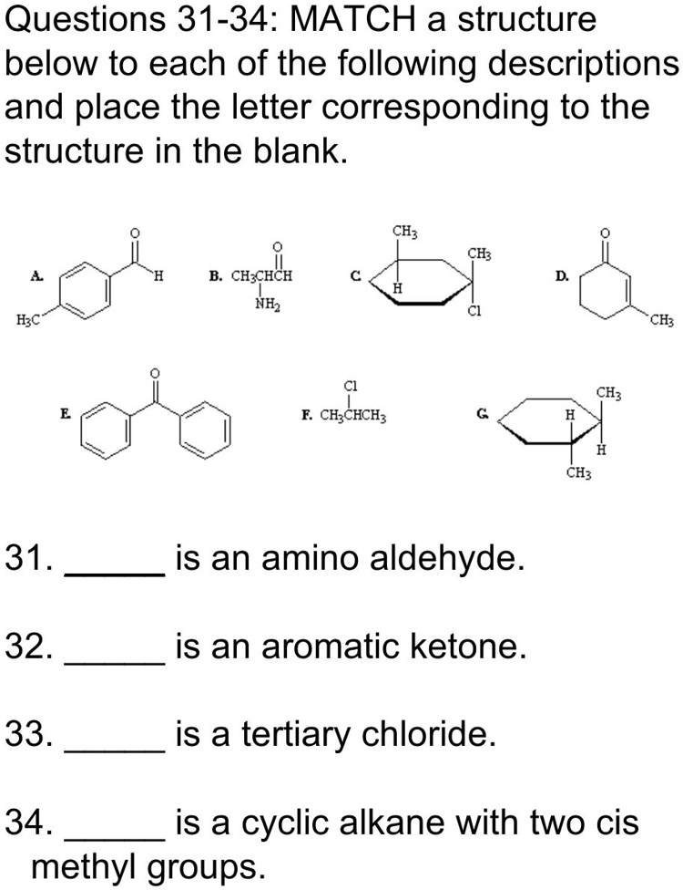 Solved Exercise 34 C. Matching Match each term or structure