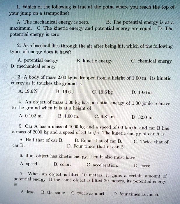 which object had more potential energy when it was lifted to a distance of  10 meters 