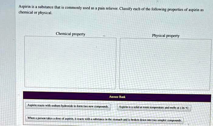 solved-aspirin-is-a-substance-tlhat-is-commonly-used-chemical-or
