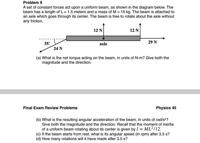 SOLVED: part A B C D Problem 9 A set of constant forces act upon a ...