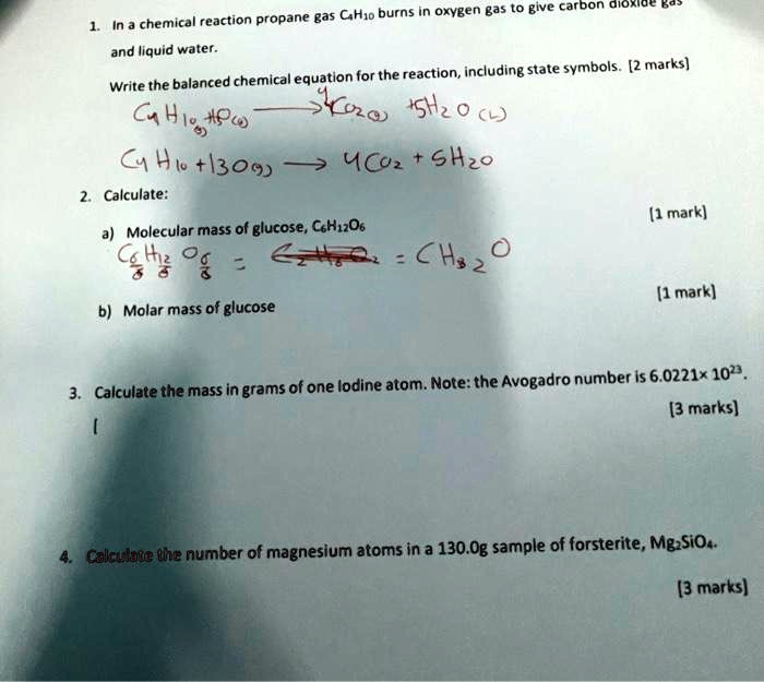 VIDEO solution In a chemical reaction, propane gas (C3H8) burns in