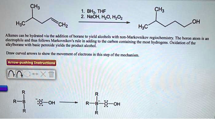 SOLVED: BHy THF NaOH, H,O,HzOz Hac OH Hsc Alkcncs can bce hydratcd via ...