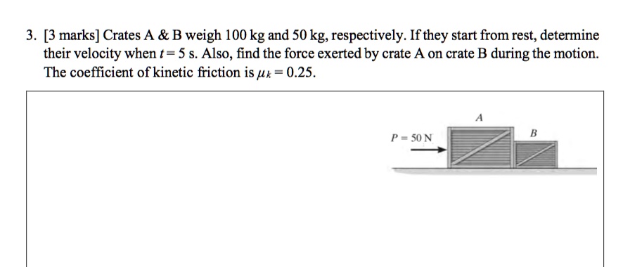 SOLVED: Crates A B Weigh 100 Kg And 50 Kg, Respectively. If They Start ...