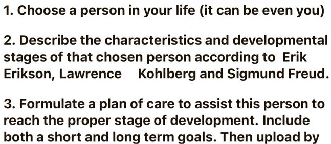 SOLVED Choose a person in your life it can even be you