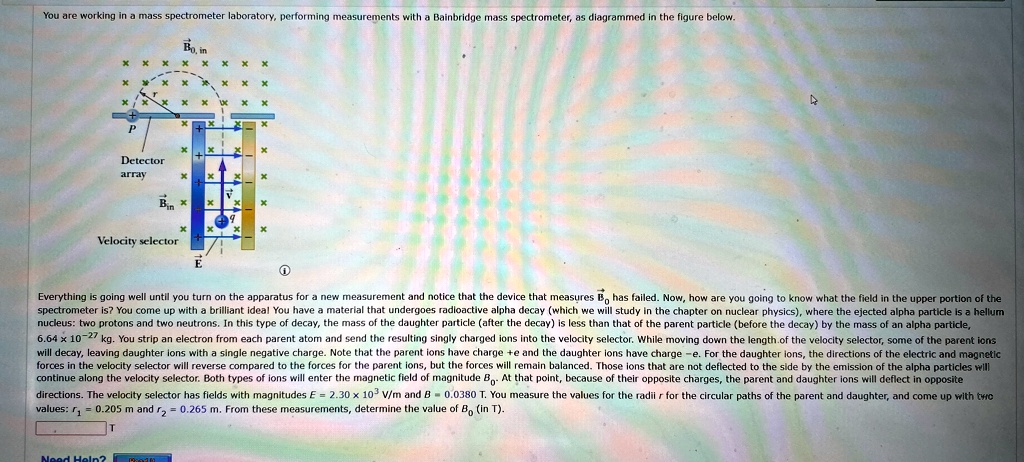 you are working in a mass spectrometer laboratory performing ...