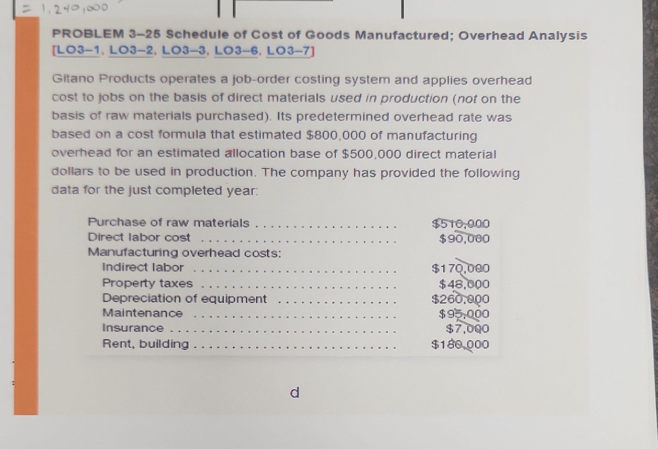 PROBLEM 3-25 Schedule of Cost of Goods Manufactured; Overhead Analysis ...