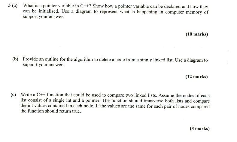 SOLVED: 3a. What is a pointer variable in C++? Show how a pointer ...