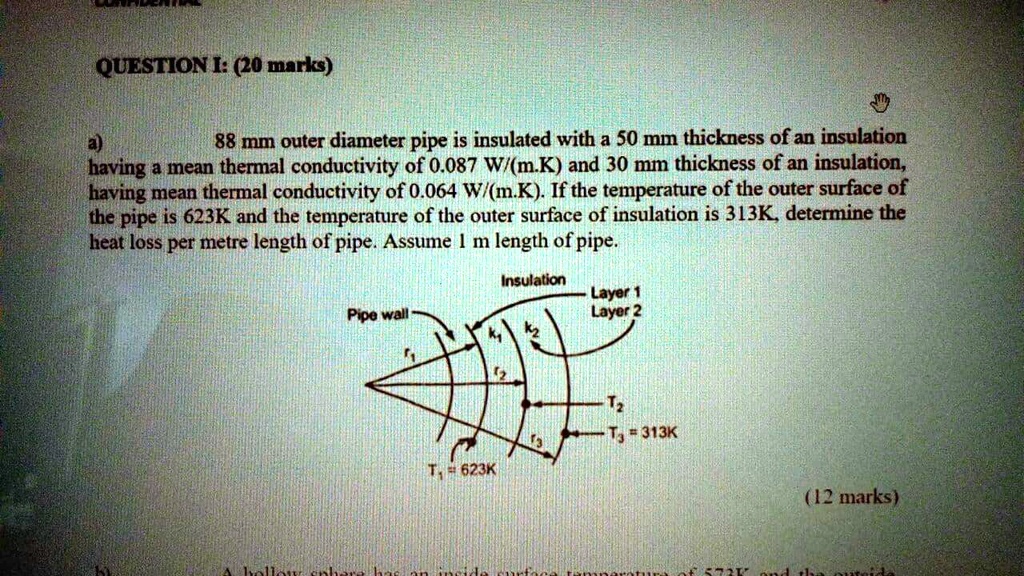 ouestioni20marks a 88 mm outer diameter pipe is insulated with a 50 mm ...