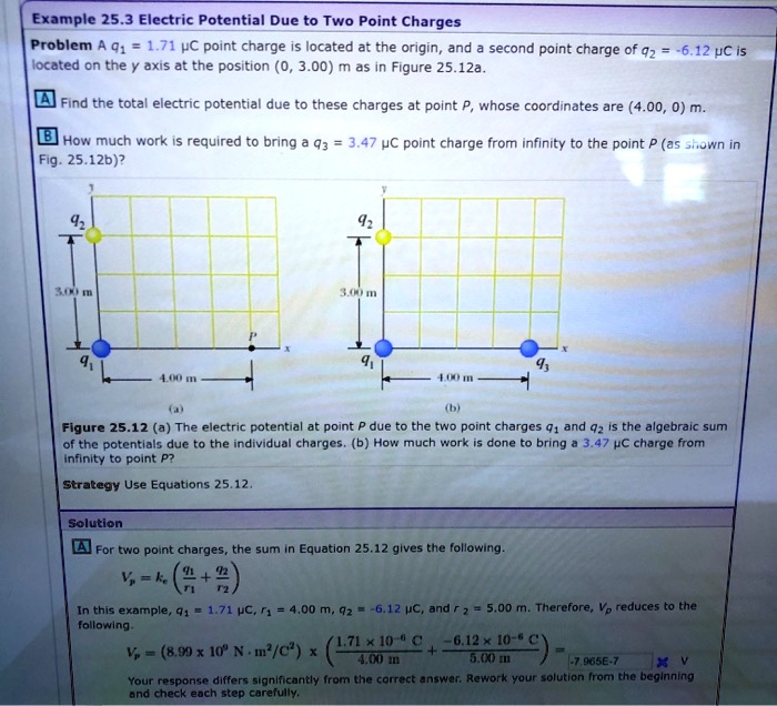 SOLVED: Example 25.3 Electric Potential Due to Two Point Charges ...
