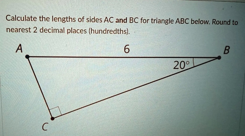 SOLVED: Calculate The Lengths Of Sides AC And BC For Triangle ABC Below ...