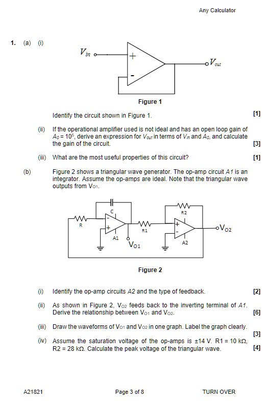 SOLVED Any Calculator 1. (ai) Figure 1 Identify the circuit shown in