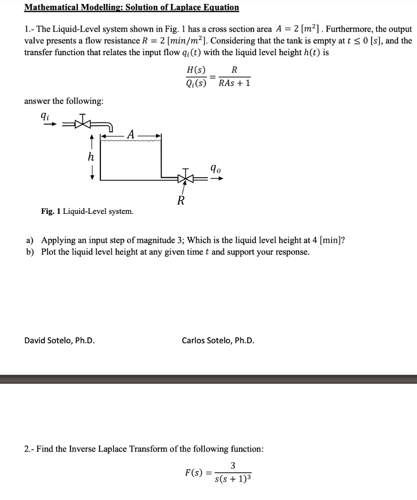 SOLVED: Mathematical Modelling: Solution of Laplace Equation 1. The ...