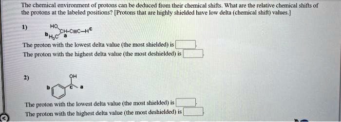 SOLVED: The chemical environment of protons can be deduced from their