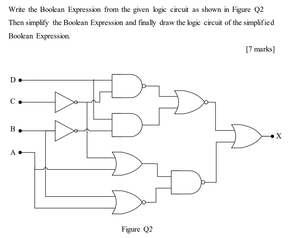 SOLVED: Write the Boolean Expression from the given logic circuit as ...
