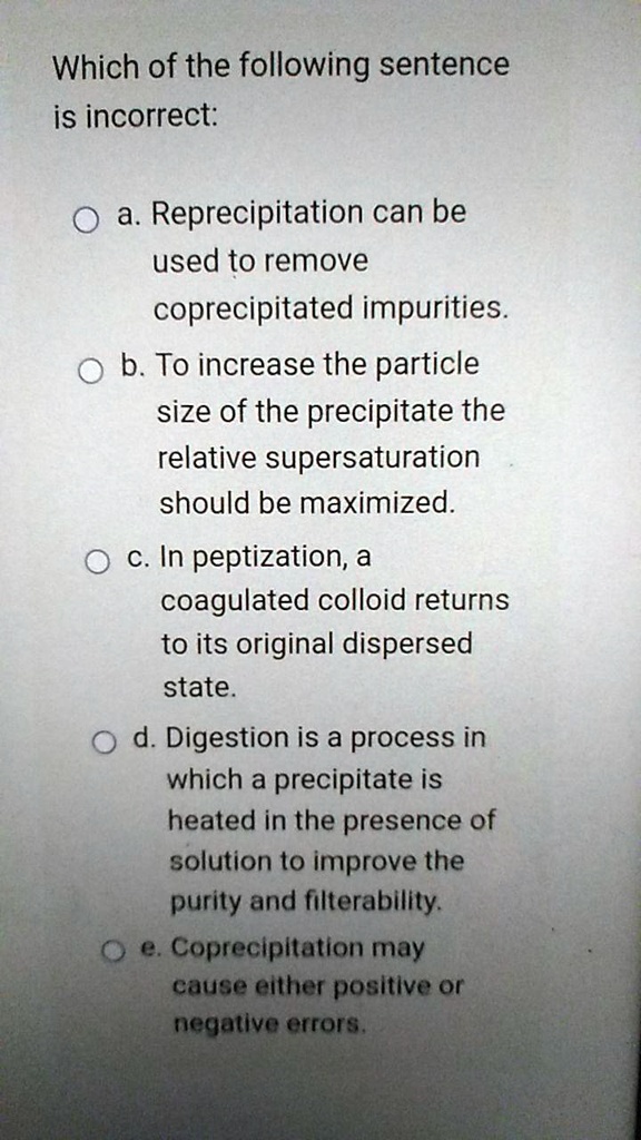 SOLVED Which of the following sentence is incorrect a