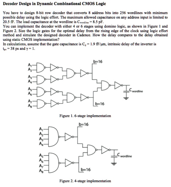 SOLVED: Decoder Design in Dynamic Combinational CMOS Logic You have to ...