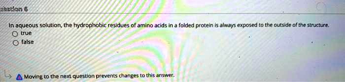 hydrophobic amino acids in aqueous solutions