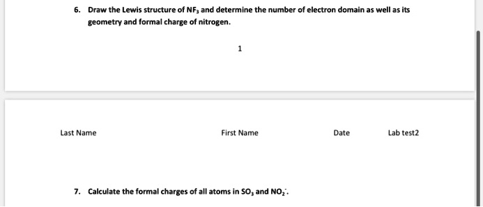 Draw The Lewis Structure Of Nf And Determine The Num Solvedlib