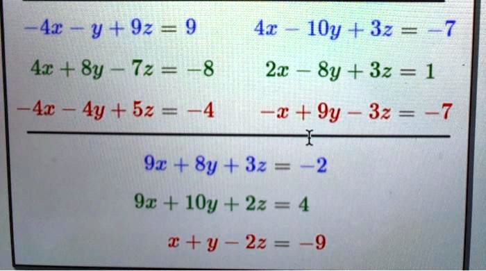 Solved Tv 6 26 6 4x 8y Tz 8 4x 4y 52 4 41 10y 32 7 21 8y 32 1 66 X 28 I 91 8y 32 2 9x Ioy 22 4 C Y 22 9