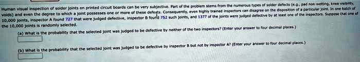 SOLVED: Human visual inspection of solder joints on printed circuit ...