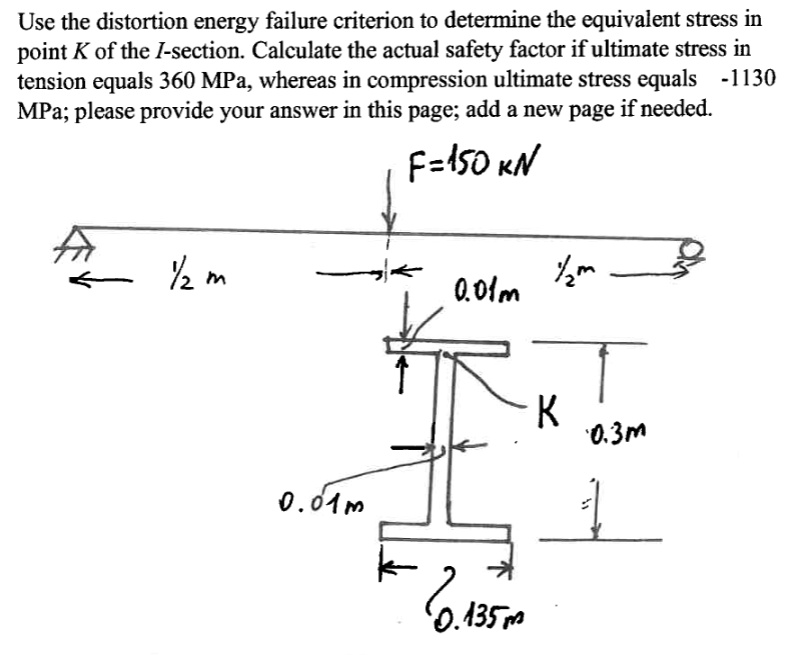 Use the distortion energy failure criterion to determine the...