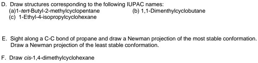 SOLVED:Draw structures corresponding to the following IUPAC names: (a)1 ...