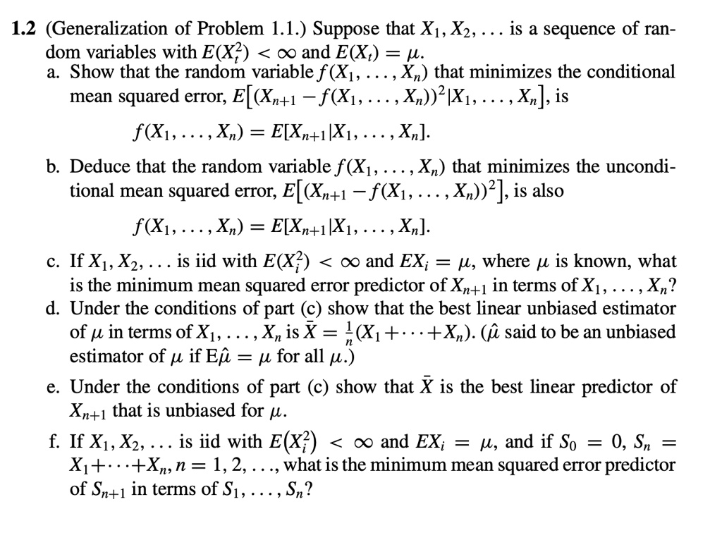 12 generalization of problem 11 suppose that x1 xz is a sequence of ran ...