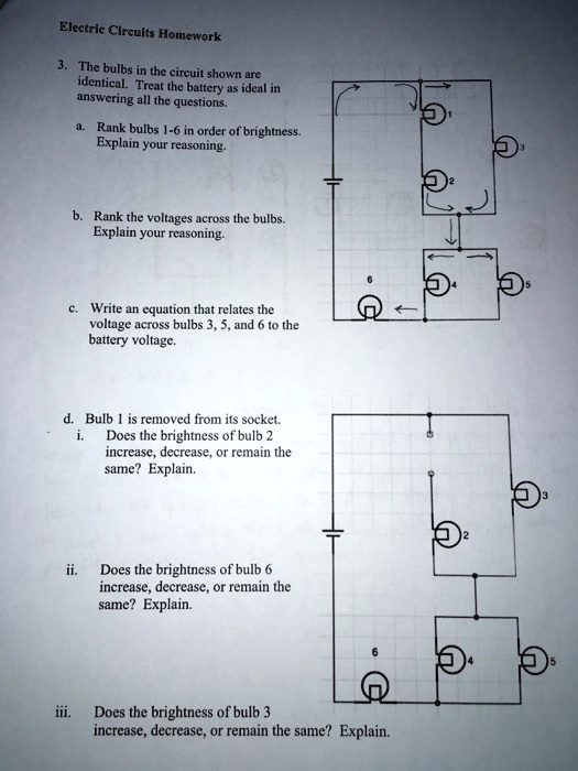 Solved Electric Circuits Homework The Bulbs In The Circuit Shown Are