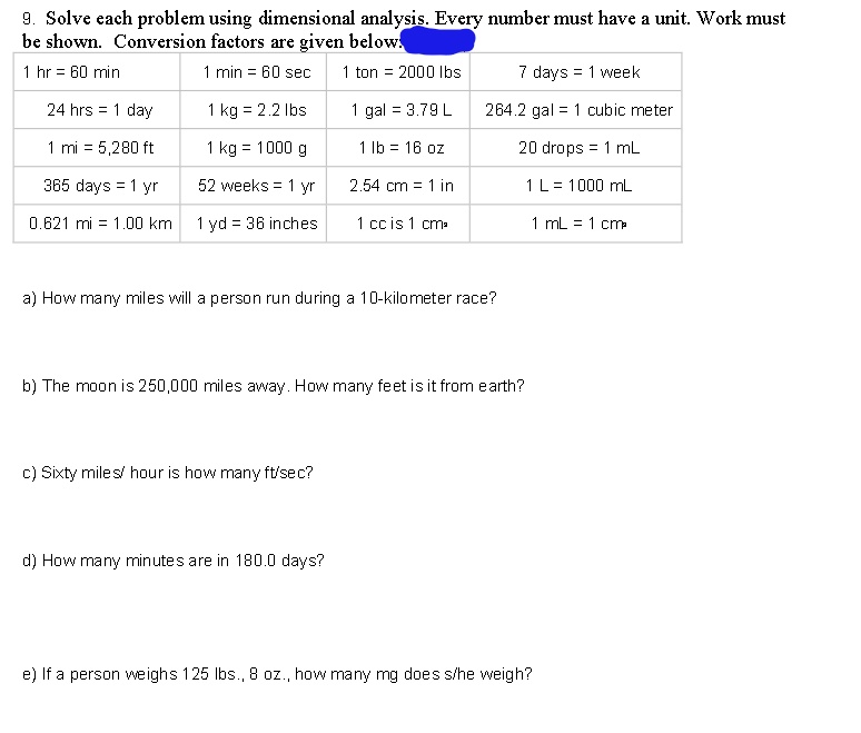 solved-solve-each-problem-using-dimensional-analysis-every-number-must