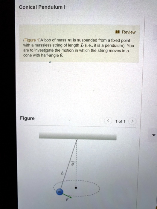 SOLVED:Conical Pendulum Review (Figure 1JA Bob Of Mass M Is Suspended ...