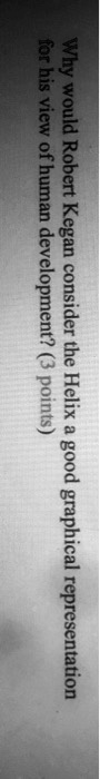 Why would Robert Kegan consider the Helix a good graphical representation for his view of human development? (3 points)