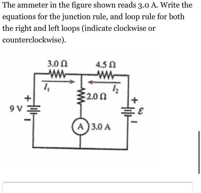 SOLVEDThe ammeter in the figure shown reads 3.0 A Write the equations