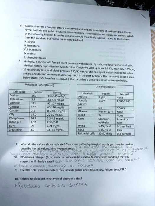 Solved answer 6 and 9 5 a patient enters a hospital after a