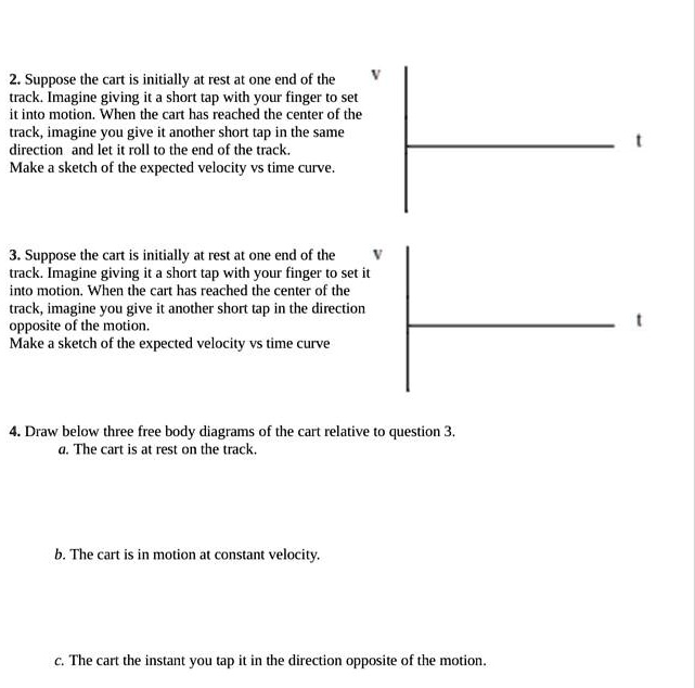 SOLVED 2.Suppose the cart is initially at rest at one end of the track.Imagine giving it a