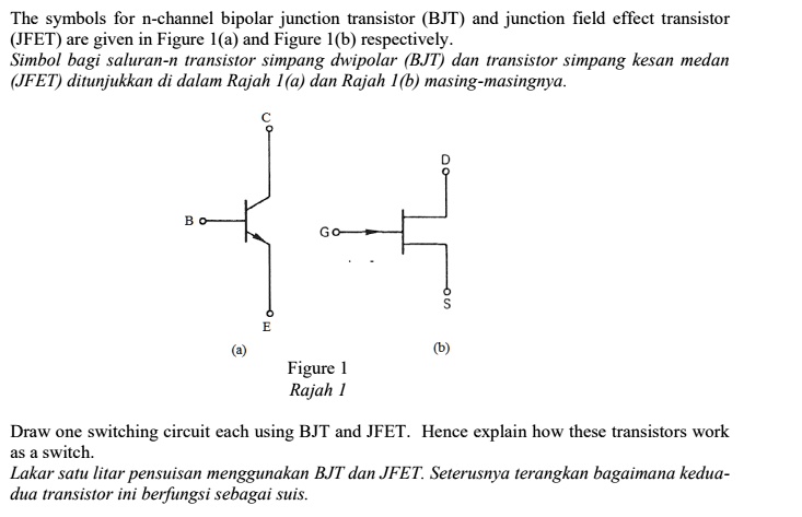 SOLVED: The symbols for n-channel bipolar junction transistor (BJT) and ...