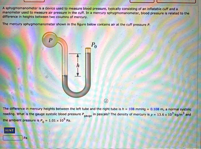 A sphygmomanometer is a device used to measure blood pressure