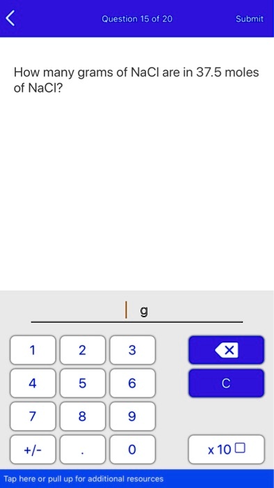 Question 15 Of 20SubmitHow Many Grams Of NaCl Are In SolvedLib