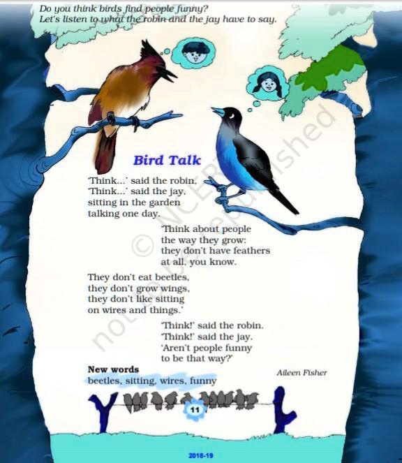 SOLVED: 'lesson plan for english poem bird talk class 3 Do YOU think birds  find people funny? Let listen to -that the robin and the Jay have t0 say:  Bird Talk 8
