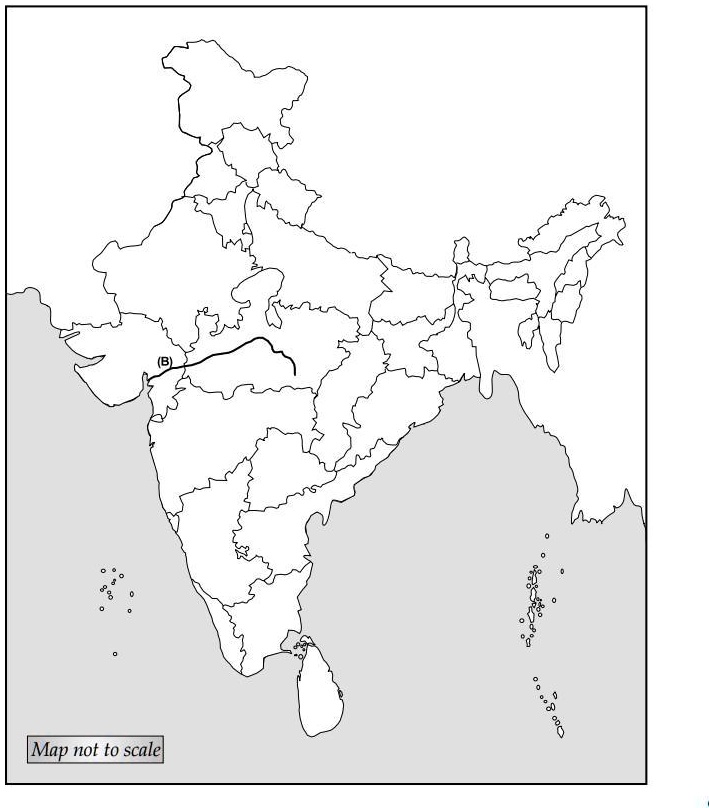 b 1 on the given political map of india locate and label the following ...