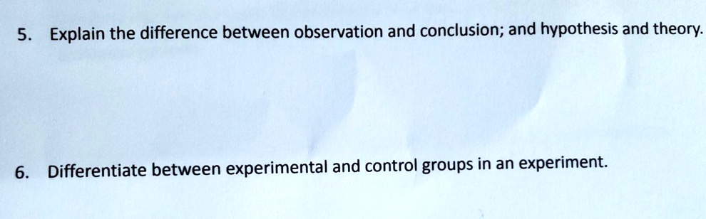 differentiate hypothesis from conclusion